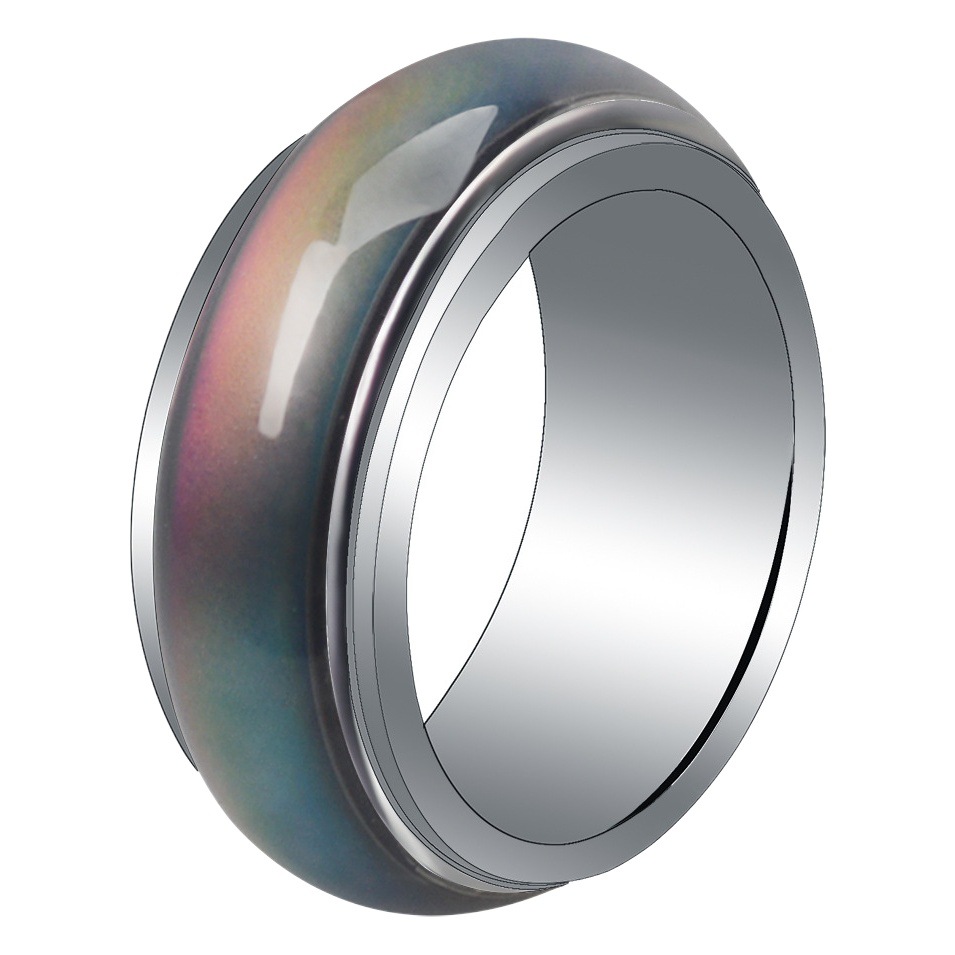 Fashion exquisite 8mm ring men's charm rotating temperature sensitive discoloration ring manufacturers