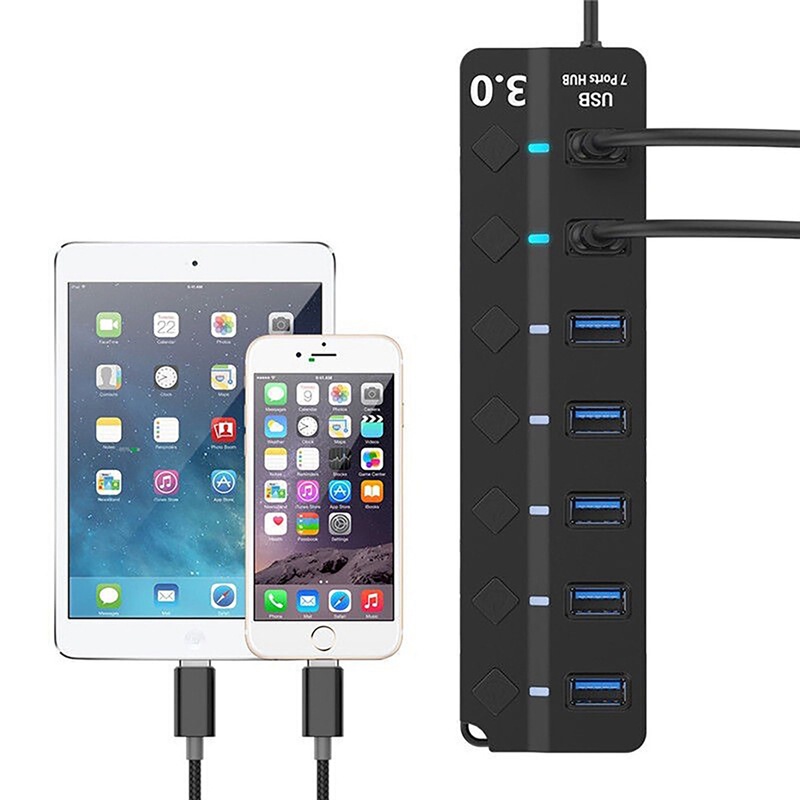 ソースメーカー分線器無駆動ハブ拡張器一牽引七口独立スイッチ2.0usb3.0hub|undefined