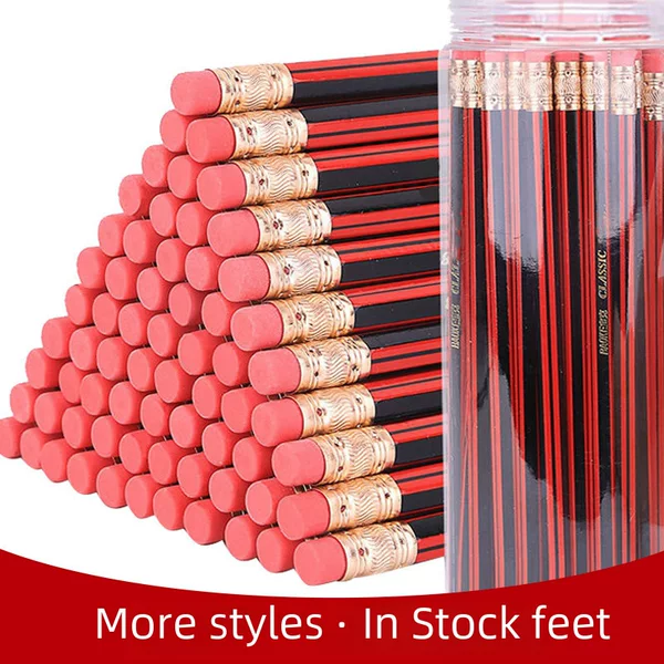 Pencil Wholesale Drawing Sketch Pen Children's Prize Learning Stationery with Eraser Hexagon Pencil Primary School Students hb Pencil