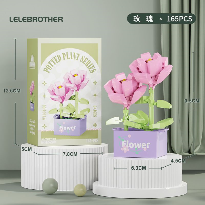 Compatible con flores eternas girasoles de hibisco alta flor de maceta de montaje de bloques de construcción adornos juguetes para niños niñas