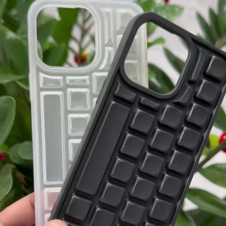 Creative Black Transparent Keyboard Mobile Phone Case Suitable for Iphone1615Promax Decompression Tpu Anti-Fall Protection