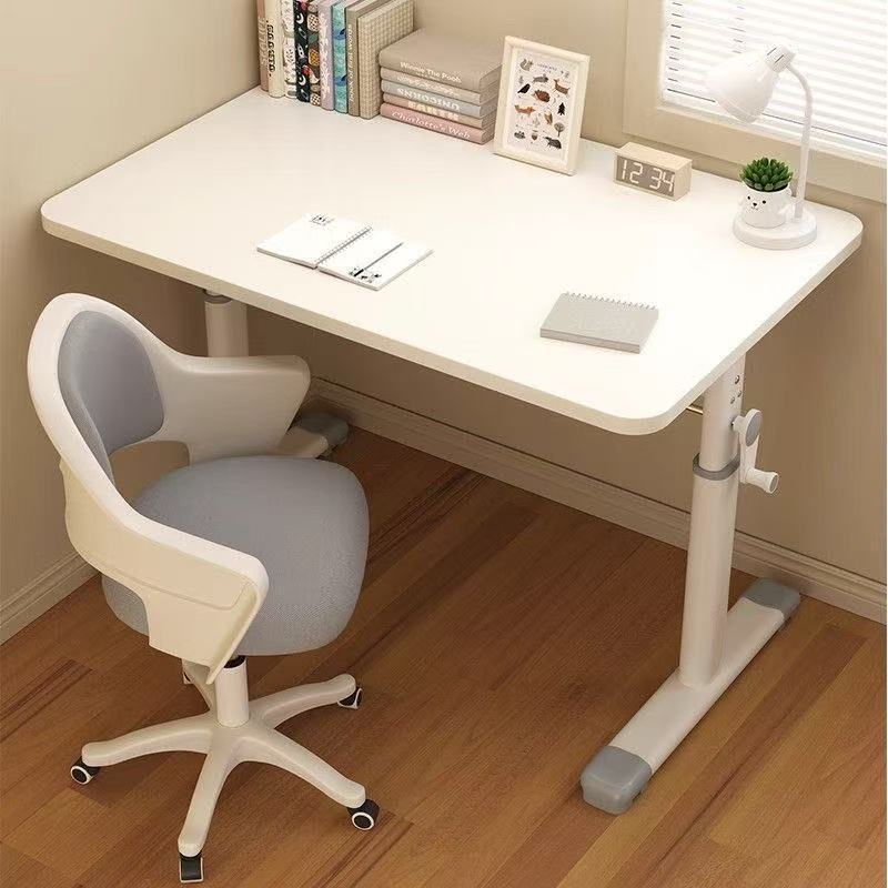 Simple Hand-Cranked Height-Adjustable Home Study Desk, Simple Computer Desk for Home Bedroom, Office Student Writing Desk Simple Hand-Cranked Height-Adjustable Home Study Desk, Simple Computer Desk for Home Bedroom, Office Student Writing Desk