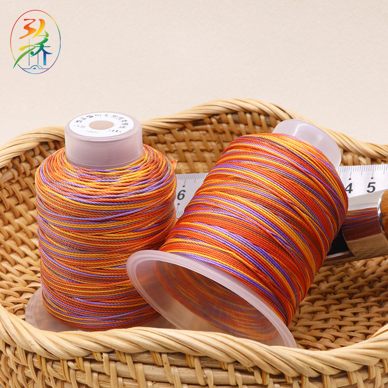 Nine Purple Li Fire Style Section Dyeing Stock Line Weaving Rope Line DIY Braiding Bracelet Five-Color Rope Gradient Starry Sky Color Thread