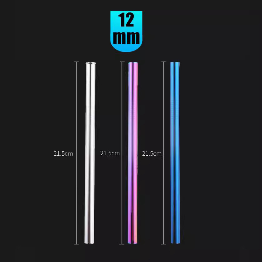 Fábrica al por mayor de acero inoxidable 304 paja color creativo bebida de metal cóctel leche té paja traje de silicona
