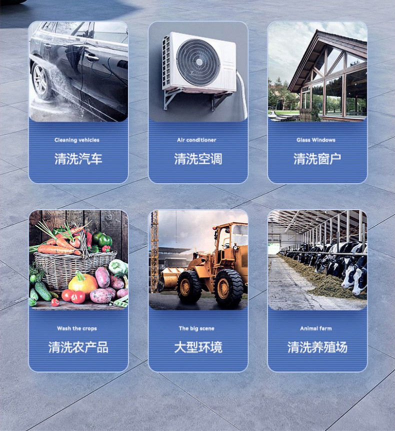 Puluchi Wireless Car Wash Water Gun, Dual-Use for Motorcycles and Homes, Six-In-One High-Pressure, High-Power, Powerful Booster Electric Water Gun