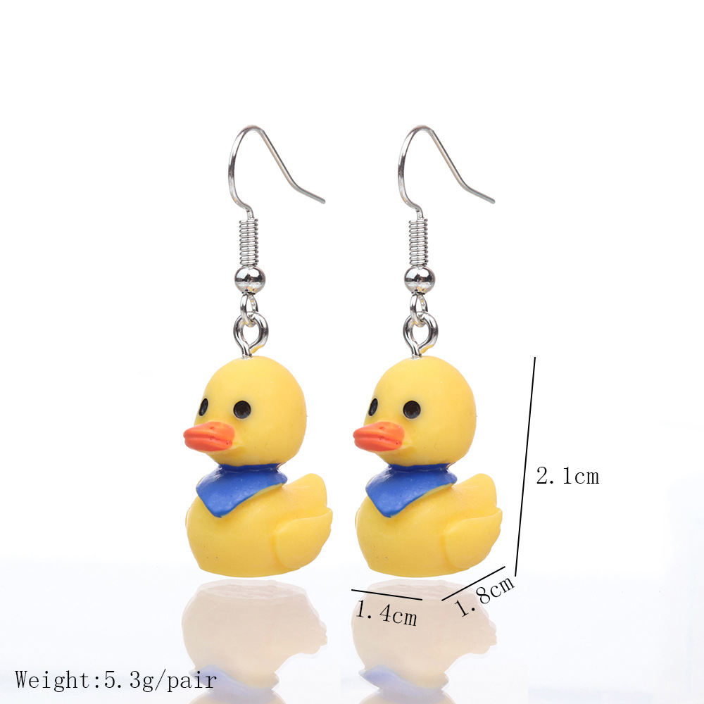 1 Pair Cute Animal Cartoon Duck Plastic Women's Drop Earrings Earrings Ear Hook display picture 13