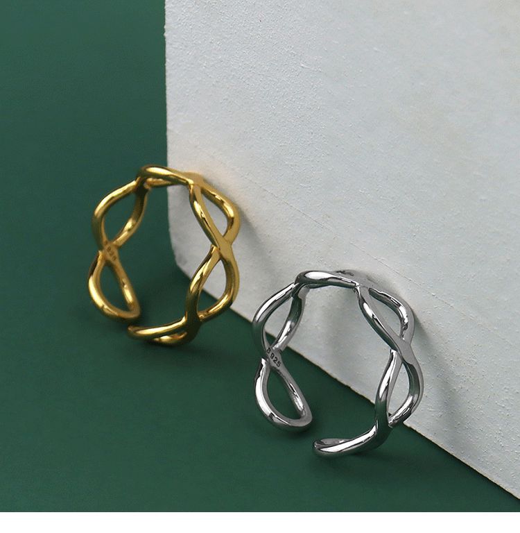 Korean personality hollow ring niche design sense geometric open ringpicture14