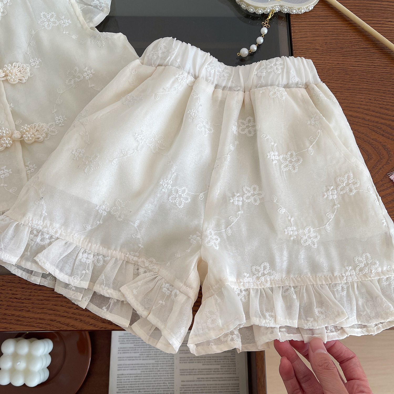 2024 Pantaloni da bambina a maniche corte per neonato, set estivo rinfrescante in due pezzi 24101_voghion.com