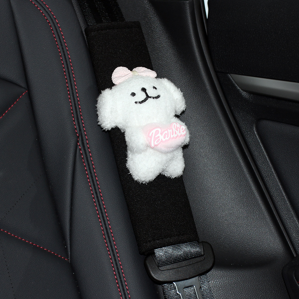 Car Safety Belt Shoulder Cover Women's Anti-wear Clothes Summer Cute Line Puppy Car Safety Belt Shoulder Cover Soft
