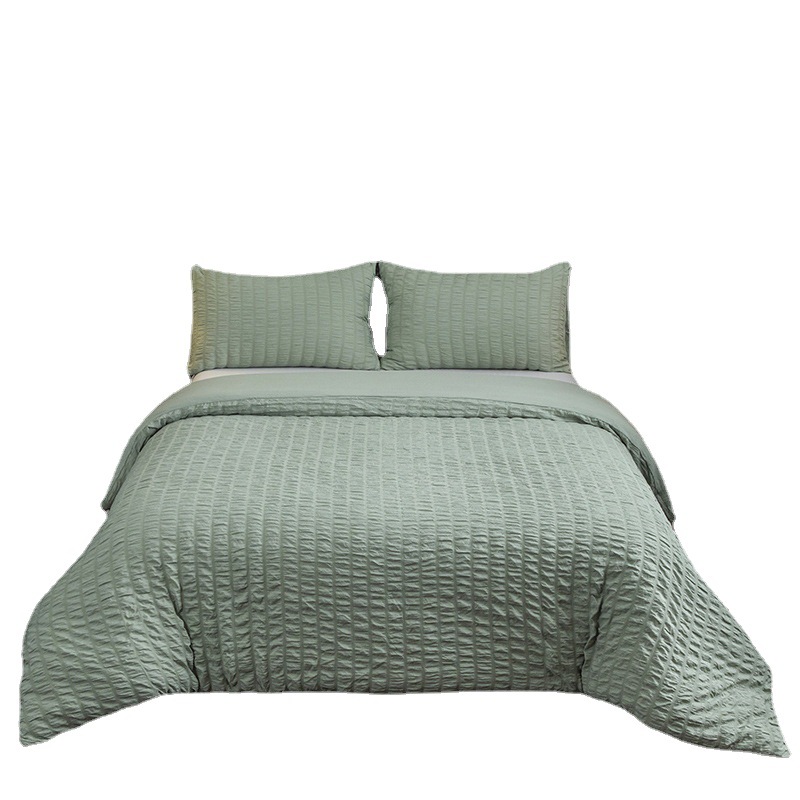 【亚马逊专供】厂家直销 2022新款 跨境 泡泡纱套件-绿