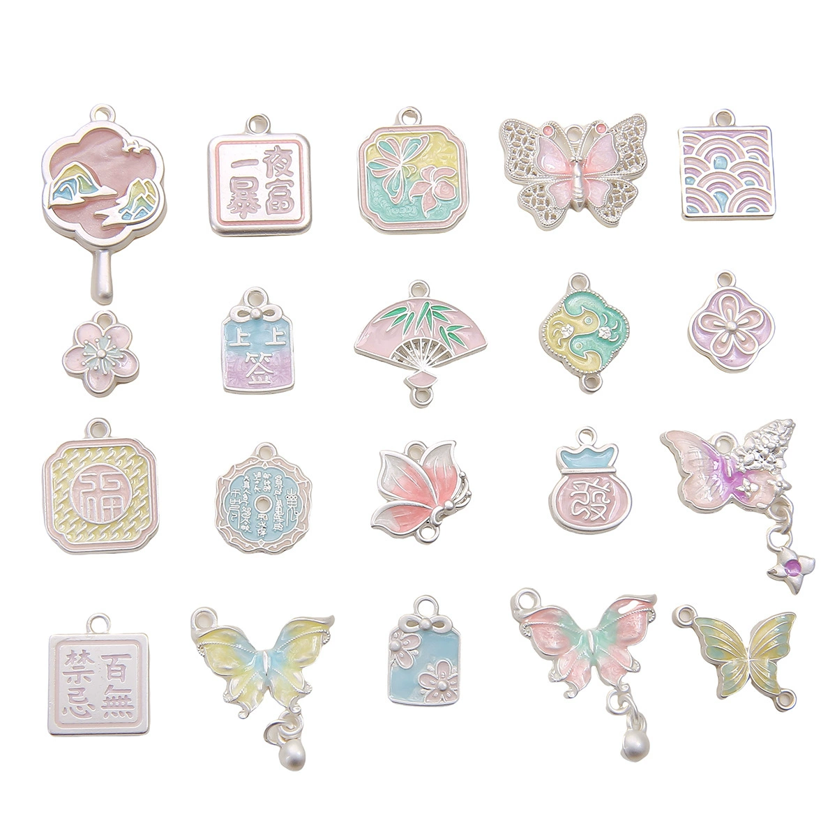 Metal Pendant (Heaven Official's Blessing) enamel charms, double-sided prints, assorted sizes