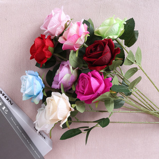 Simulated rose single-headed small pearl rose home photography props fake flowers Valentine's Day hottest