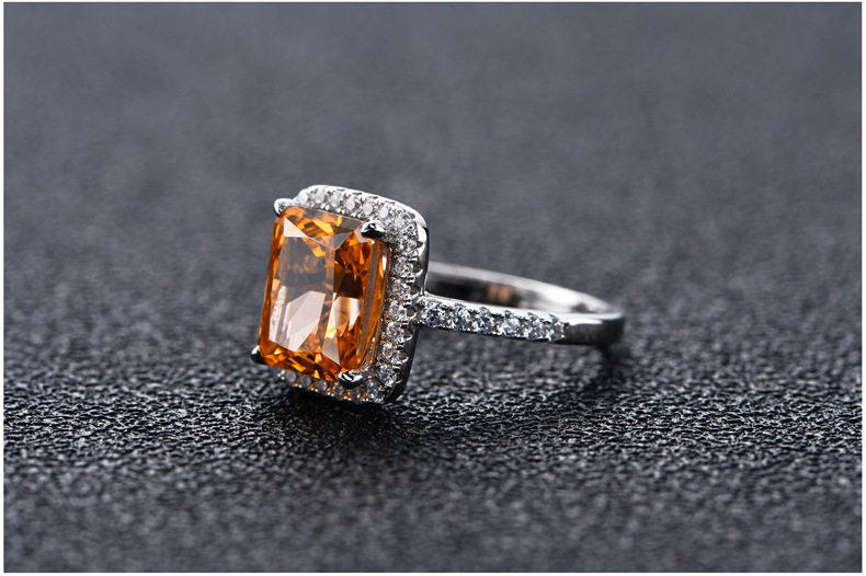 Fashion Geometric Sterling Silver Plating Zircon Rings 1 Piece