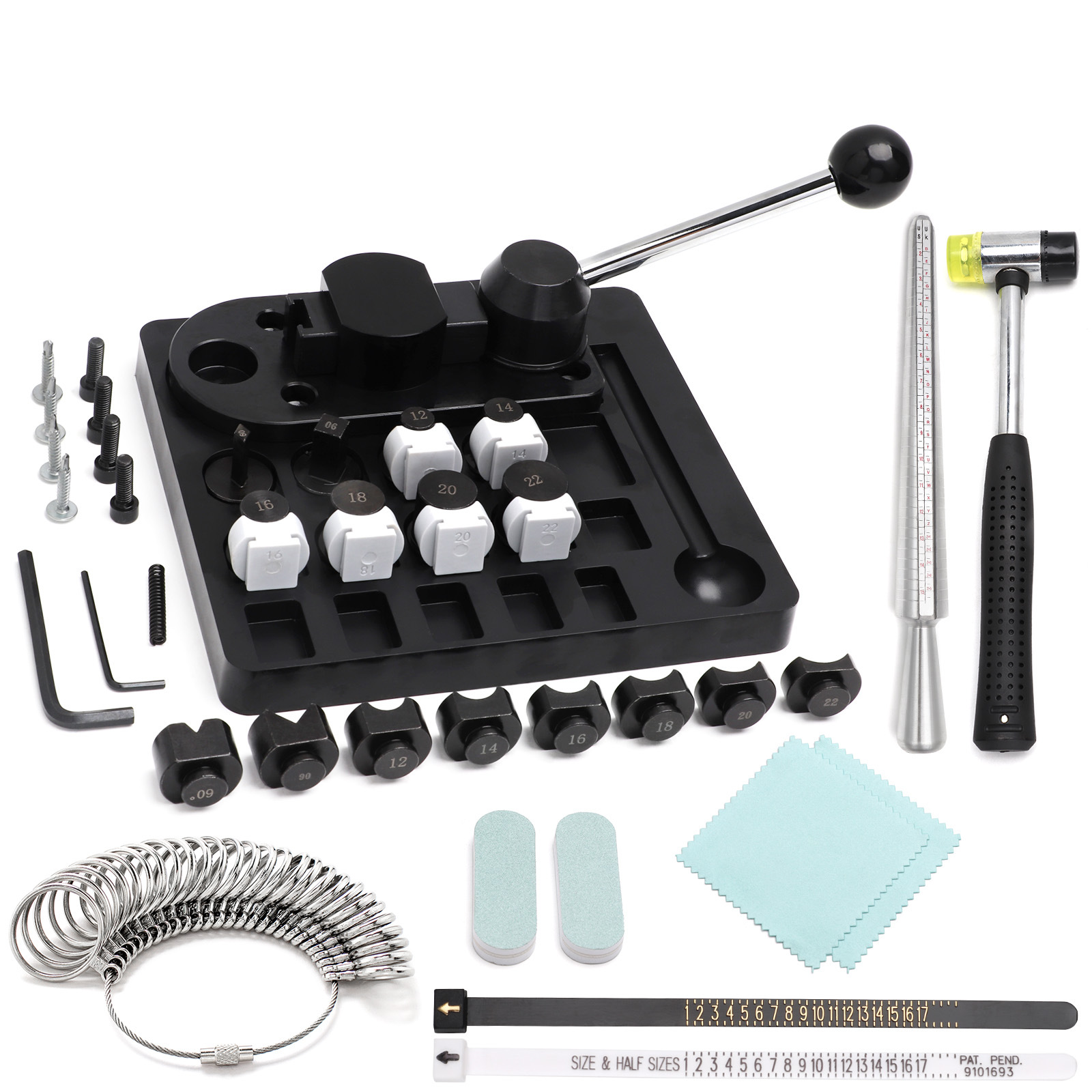 Pequeño doblador de anillo manual, oro, plata, cobre, presión, plano redondo, cirugía plástica, anillo de barra de dedo, cinturón de medición, juego de herramientas de oro