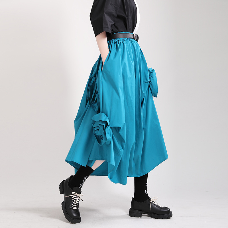 Yamamoto Dark Style Three-Dimensional Floral Decoration Skirt Summer Slimming Flower Bud Skirt 2026 New Design Skirt for Women Yamamoto Dark Style Three-Dimensional Floral Decoration Skirt Summer Slimming Flower Bud Skirt 2026 New Design Skirt for Women
