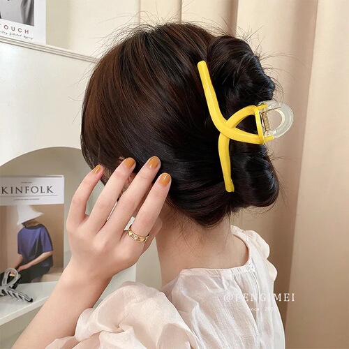 Spring and summer new color geometric grip clip, fashionable and personalized back head shark clip, versatile and sweet temperament hair accessory for women