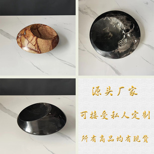 Light Luxury Modern Simple Natural Marble Hotel Living Room Model Room Study Desktop Creative Tray Ornaments