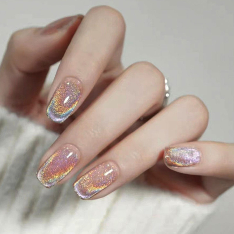 Little Fairy Wears Fashionable Rainbow Cat-Eye Nail Stickers, Removable Nails That Enhance Complexion, Wholesale Finished Products Little Fairy Wears Fashionable Rainbow Cat-Eye Nail Stickers, Removable Nails That Enhance Complexion, Wholesale Finished Products