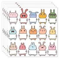 15贴/张可爱兔子姓名贴纸15种设计空白单词贴纸儿童贴纸异形标签