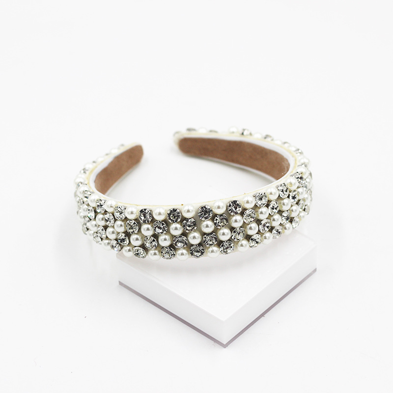 Baroque Diamond-studded Pearl Exquisite Headband display picture 4