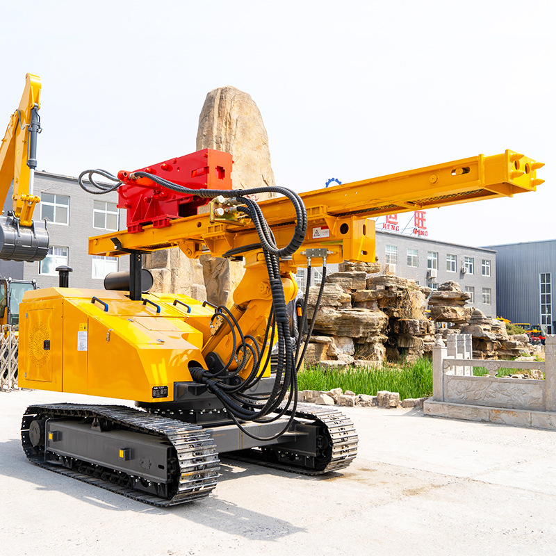 Perforadora fotovoltaica sobre orugas Generación de energía solar fotovoltaica Máquina de pilotes en espiral Taladro de pozo hidráulico Máquina de pilotes fotovoltaicos