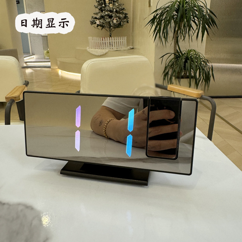 Reloj de proyección transfronteriza estudiante reloj electrónico LED pantalla grande despertador creativo de escritorio espejo digital despertador inteligente