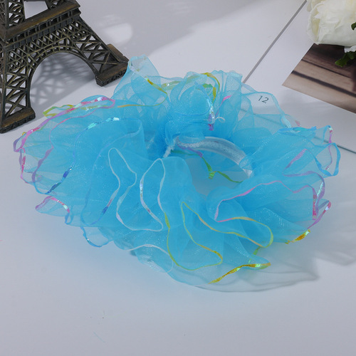 Children's dance performance performance hair tie Children's Day clothing accessories bright silk edge wrist flower hand ornaments headdress