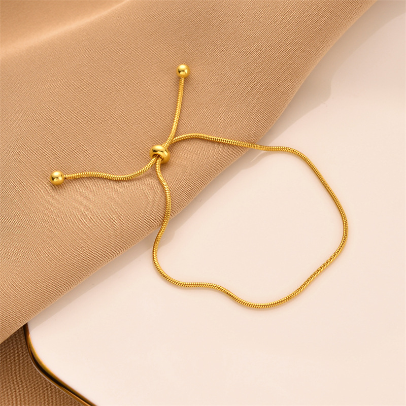 Geometric Pattern Women'S Gender Real Gold Plated Geometric 304 Stainless Steel Fashion Waterproof Non Tarnish Bracelets