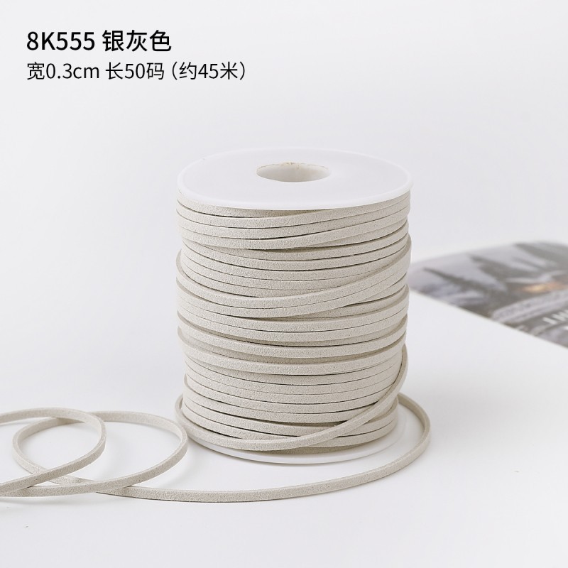 0.3cm cuerda de piel de ciervo gran rollo de cuerdas de lona de seda cinta de regalo caja de regalo embalaje de cinta de colores hecha a mano cuerda de tracción