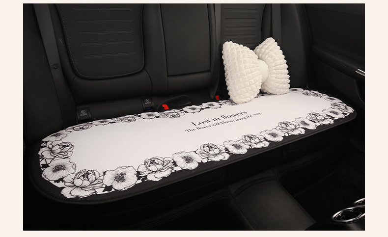 2025 New Camellia Car Seat Cushion Summer Single Piece Light Luxury Seat Cushion Four Seasons Universal Car Seat Cover for Women
