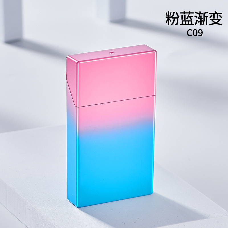 发光透明烟盒USB充电点烟器20支一体透明塑料抗压通用烟盒保护套|undefined