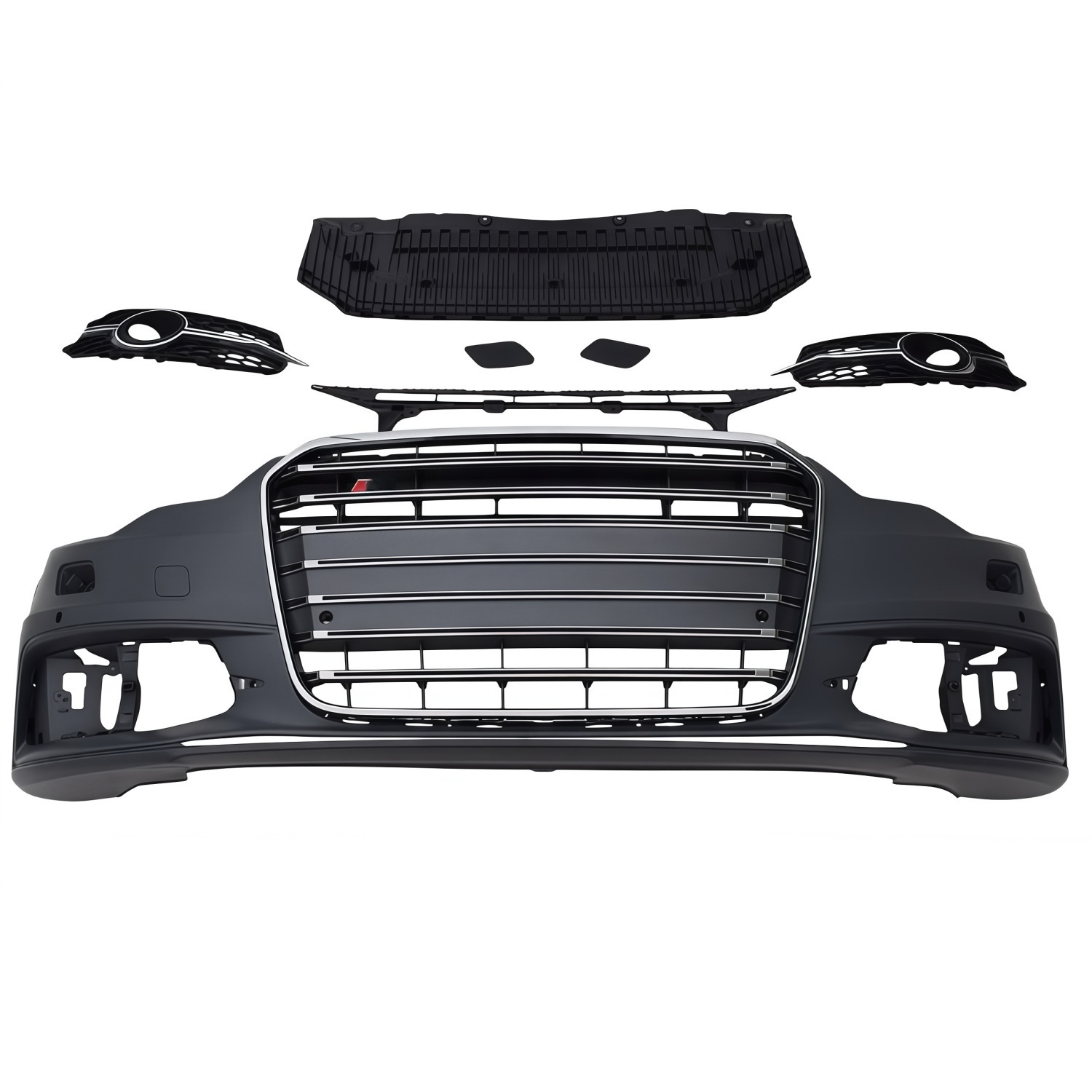12-15 models suitable for Audi A6 color change and upgrade to S6 style, including front bumper, large front grille, and front bumper assembly