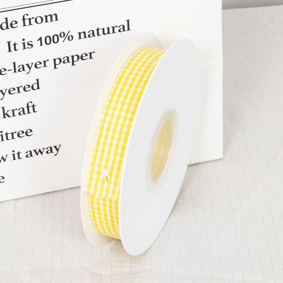 Doble cara cuadrícula cinta horneado embalaje cinta DIY adornos de cabello hechos a mano flores correa ramo correa material de decoración