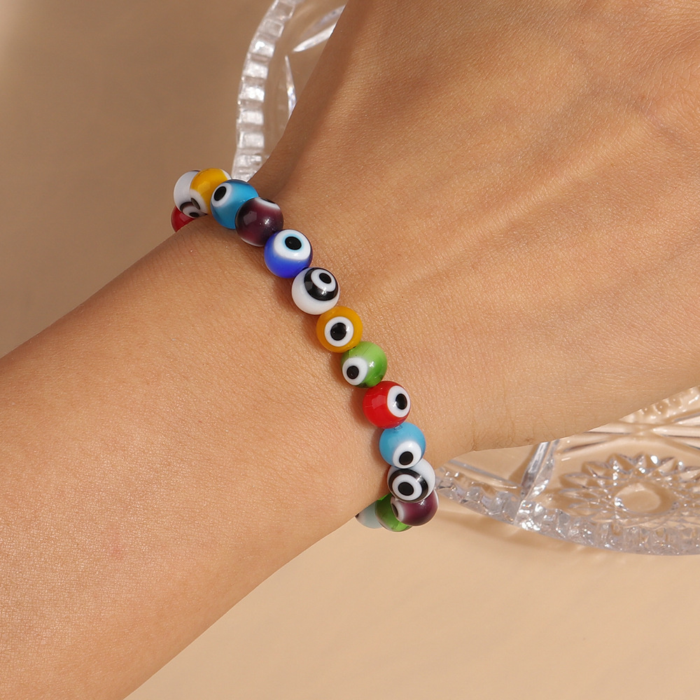 16g Weight Stretch Adjustable Clasp Closure Type Bracelets Classification Resin Chain Material Beaded Chain Chain Type 1 Piece Quantity Holiday, Daily Occasion Resin Material Eye Pattern All Seasons Season Women's Gender Vintage Style Style Vintage Style Eye Resin Beaded Chain Stretch Adjustable Beaded Bracelets Wholesale 8