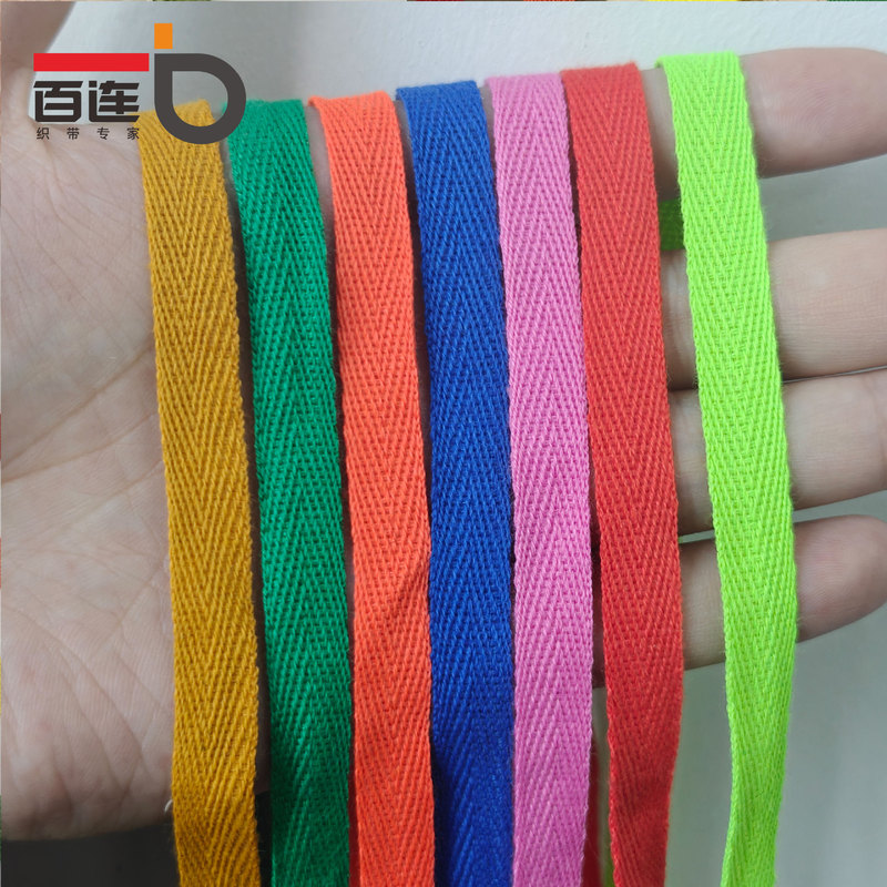 1cm Color Polyester Cotton Herringbone Ribbon T-shirt Rear Collar Wrap with Children's Wear Sweatshirt Clothing Side Strip Clothing Accessories