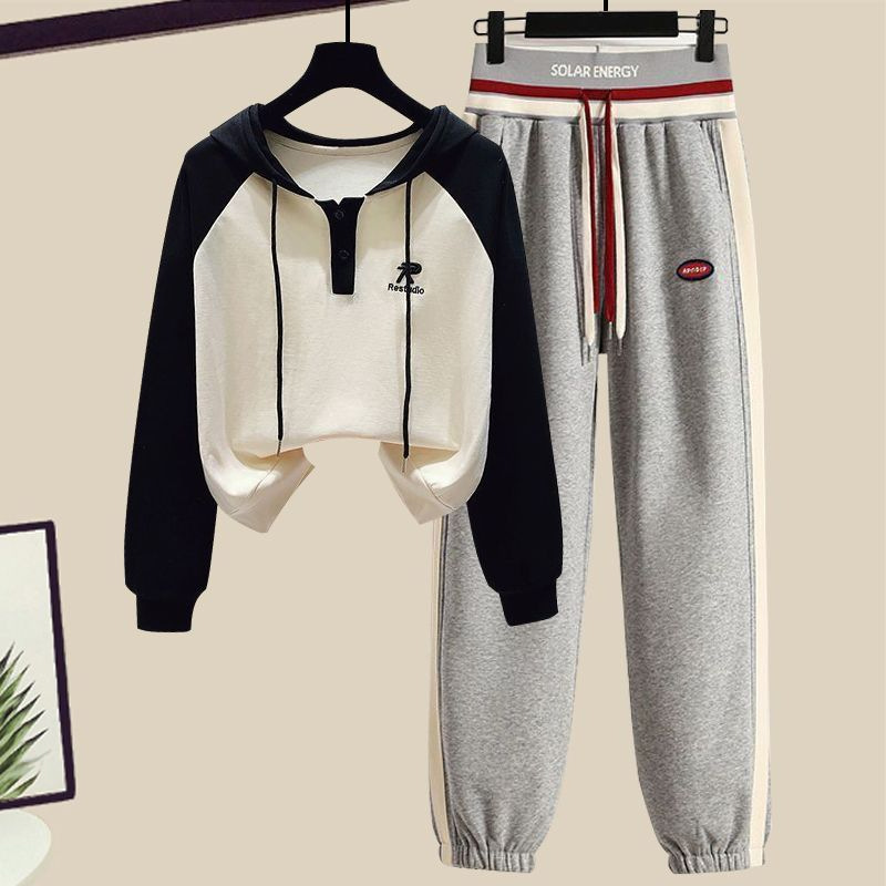 Women's Clothing Casual suit & archer & early spring sports suit 2024 spring and autumn new style age reducing drawstring sweatpants two piece suit_voghion.com