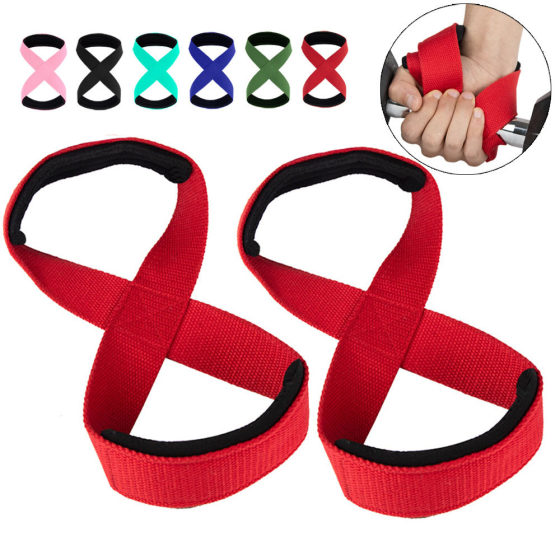 8-Figure Power-Assisted Wristband Pull-Up Cotton Grip Belt Fitness Deadlift Single and Parallel Bars Pressurized Weightlifting Anti-Slip