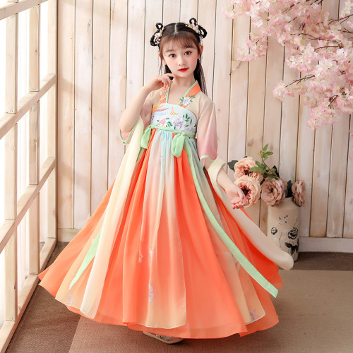 Children Chinese Hanfu fairy dress for kids Chinese style little girl underskirt dress photos shooting kimono dress film cosplay fairy costume