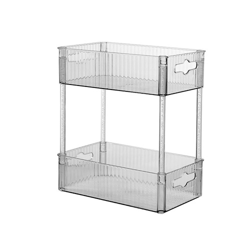 Light luxury cosmetics storage rack, transparent desktop storage box, multi-layer storage rack, bathroom sink top dressing table rack
