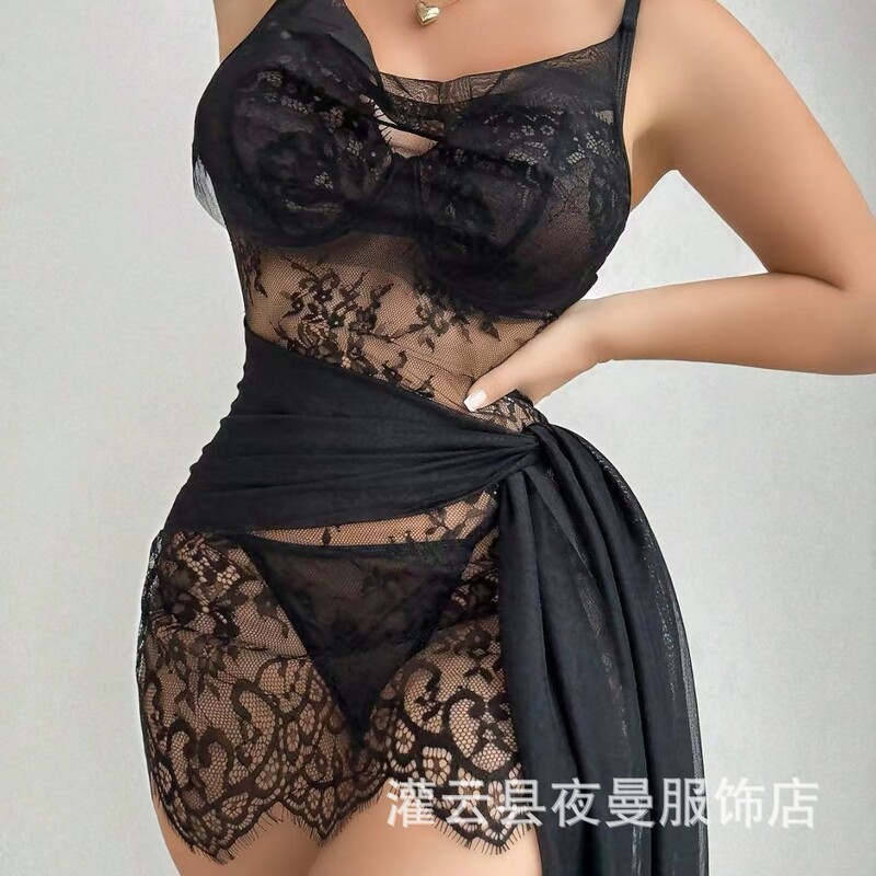 Cross-Border Foreign Trade Summer New Arrivals: Elegant Mature Solid Color Lace Jacquard Slightly Revealing Bust High Slit Ruched Bodycon Dress