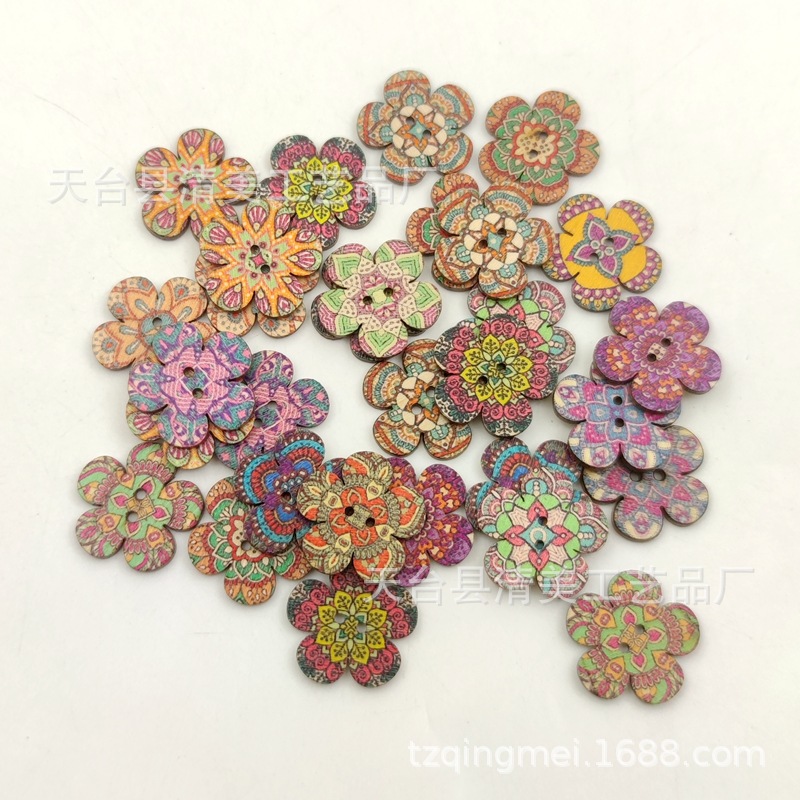 20mm registro madera contrachapada cinco Plum Flor de madera patrón decorativo ciruela mezclado 100 unidades un paquete