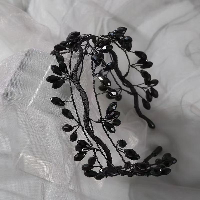 Fashion Solid Color Copper Crystal Hair Band4