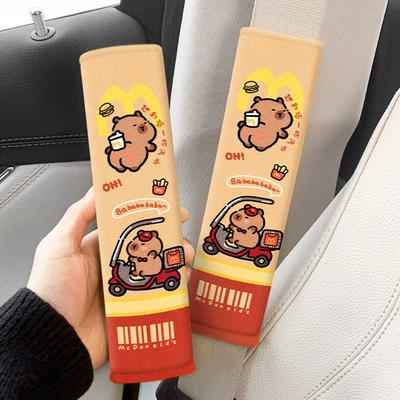 Seat belt shoulder pad, Cartoon Mcdonald's Capybara Car Seat