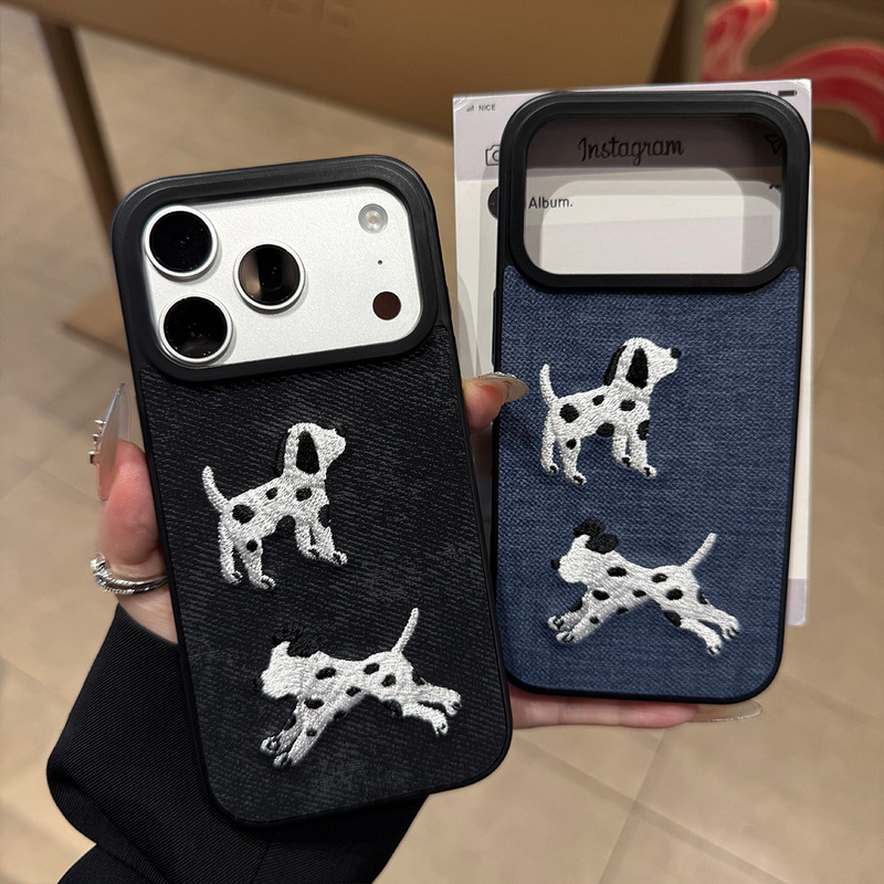 Suitable for Apple 17Promax Puppy Embroidered Mobile Phone Case Iphone15/14/13 Anti-Fall 16 New Protective Case Suitable for Apple 17Promax Puppy Embroidered Mobile Phone Case Iphone15/14/13 Anti-Fall 16 New Protective Case