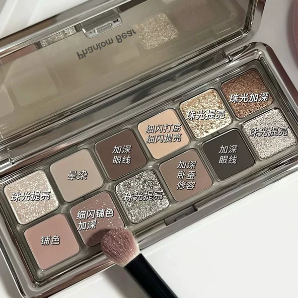 Phantom Bear Cement Palette Twelve-Color Eyeshadow Earth Tones Pearlescent Matte 12-Color Eyeshadow Tiktok Live 166-01