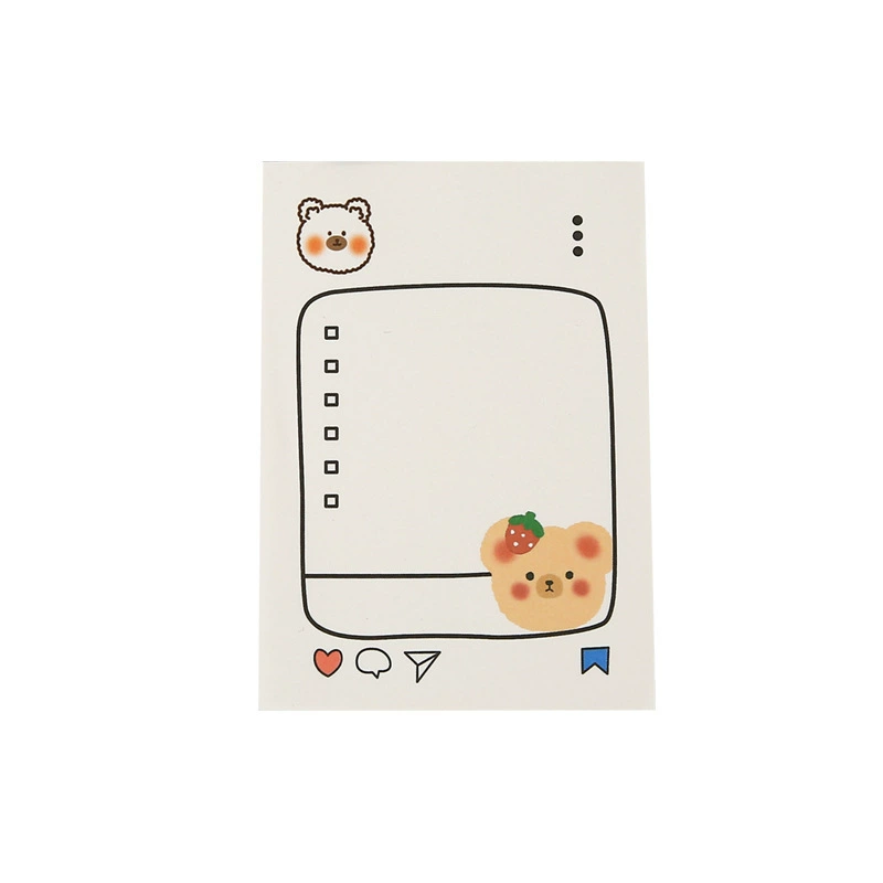 Fruit Bear Notepad Set, 50 pages, assorted colorful covers, cute little message book