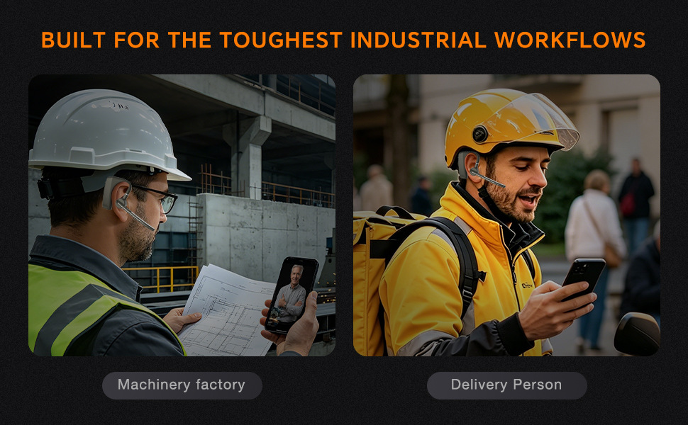 Cross-border hands-free AI call noise-canceling Bluetooth headset for truck drivers, ear-mounted, long battery life, one-to-two connection