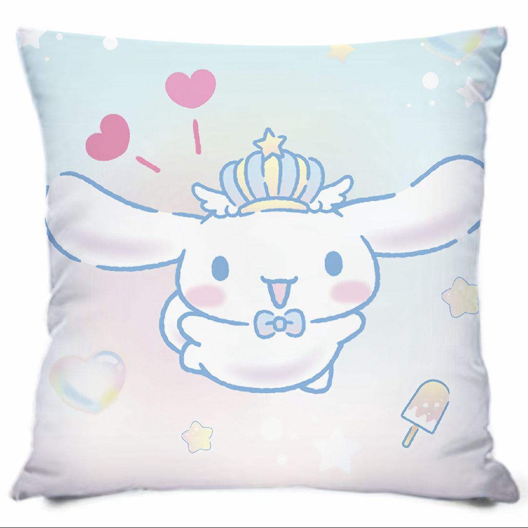 Almohada con estampado de dibujos animados de Sanrio, linda almohada de sofá para dormitorio, cojín de cabecera, cojín de asiento con soporte lumbar para coche