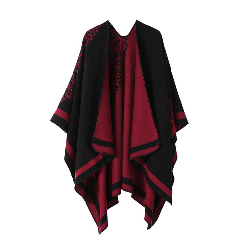 Spring and autumn travel cashmere cloak double-sided simple solid color scarf imitation cashmere long cloak warm thickened shawl