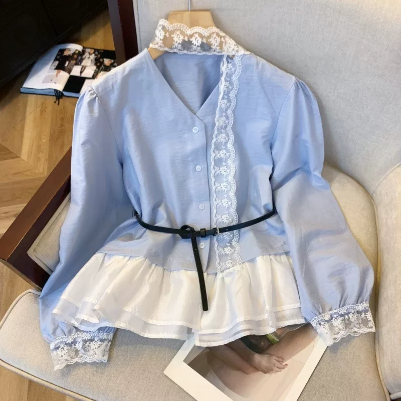Lace cute shirt, french style, Chanel style, lace dress